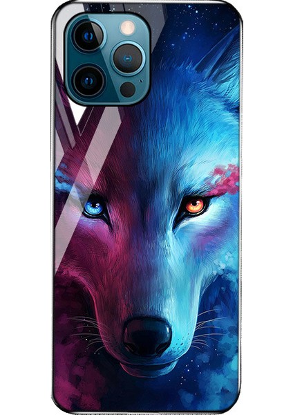 iPhone 13 Için Promax Cep Telefonu Kılıfı Hayvan Kurt Desenli Temperli Cam Çizilmez Parmak Izi Bırakmayan Yumuşak Tpu Malzeme iPhone 13 Promax Koruyucu Kılıf (Yurt Dışından)