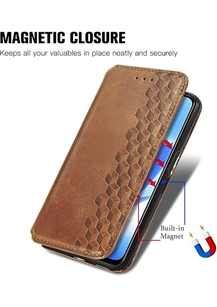 Samsung A53 5g ile Uyumlu Cüzdan Kılıf, Galaxy A53 5g Için Kickstand Kart Yuvası Manyetik Kapatma ile Kitap Katlanır Flip Koruyucu Kılıf (Kahverengi) (Yurt Dışından) modelleri