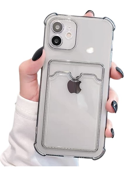 iPhone 11 Kılıfı, iPhone 11 6.1 Inç Için Yükseltme Şeffaf Kart Kılıfı, Slim Fit Ince Koruyucu Yumuşak Tpu Darbe Emici Cüzdan Kılıf ve Kart Tutucu - Siyah (Yurt Dışından)