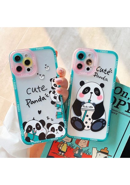 iPhone 13 Pro Max Şeffaf Kılıf ile Uyumlu Kadın Kızlar Sevimli Panda Kılıfı Kamera Lens Koruması Yumuşak Silikon Harfler iPhone 13 Pro Max Için Hayvan Kılıfları 5g 6.7 Inç -- Küçük (Yurt Dışından) modelleri