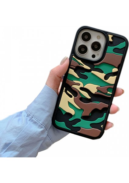 Ba?vurmak K?l?f iPhone 13 , Kamuflaj Ultra ?nce Yumu?ak Darbeye Dayan?kl? Tpu Tampon Moda Anti Güz Koruyucu Kapak iPhone 13 -Ye?il (Yurt Dışından)