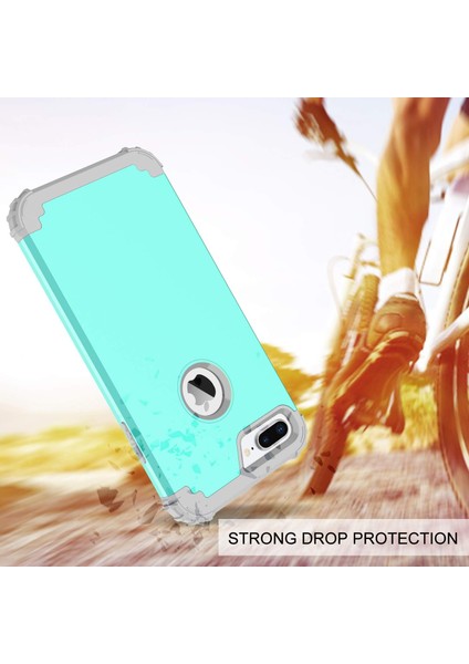 iPhone 6 Plus Için Kılıf, 3'ü 1 Arada Hibrit Sert Plastik Yumuşak Kauçuk Ağır Hizmet Sağlam Tampon iPhone 6 Plus Için Darbeye Dayanıklı Tam Vücut Koruyucu Telefon Kılıfı, Yeşil (Yurt Dışından) fiyatları