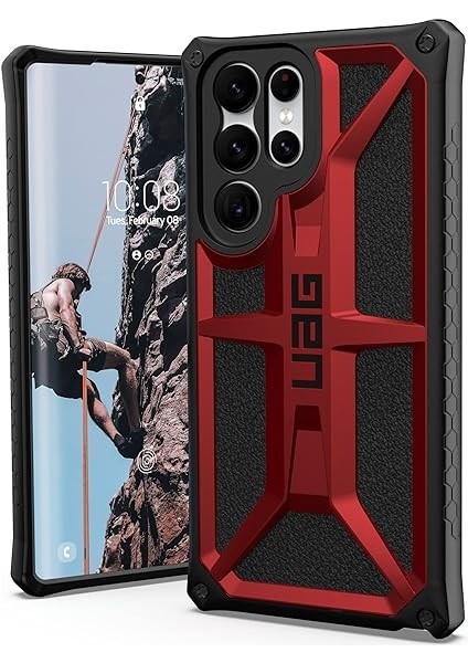 Samsung Galaxy S22 Ultra Kılıf Için Tasarlandı Red Crimson Sağlam Hafif Ince Darbeye Dayanıklı Premium Monarch Koruyucu Kapak, [6,8 Inç Ekran] (Yurt Dışından)