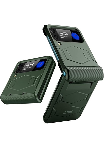 Galaxy Z Flip 3 Kılıf, Yarı Otomatik Menteşeli Galaxy Z Flip 3 5g Için Kılıf, Samsung Z Flip 3-Yeşil Için Dahili Darbeye Dayanıklı Koruyucu Kılıf Kaymaz Hafif (Yurt Dışından)