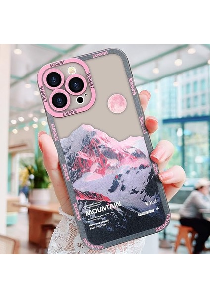 iPhone 13 Pro Max Case ile Uyumlu Asthestic Mountain Moon Sevimli Ince Telefon Kılıfı Için Kadın Kız Erkek Erkek, Yumuşak Tpu Silikon Koruyucu Tam Kamera Lens Kapağı iPhone 13 Pro (Yurt Dışından) fiyatları