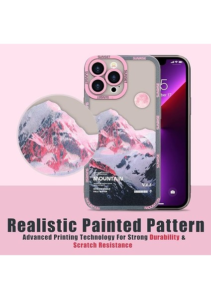 iPhone 13 Pro Max Case ile Uyumlu Asthestic Mountain Moon Sevimli Ince Telefon Kılıfı Için Kadın Kız Erkek Erkek, Yumuşak Tpu Silikon Koruyucu Tam Kamera Lens Kapağı iPhone 13 Pro (Yurt Dışından) fırsatları