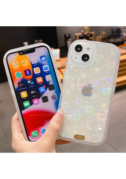 iPhone 13 Için Parıltılı Kılıf 6.1 Inç, Holografik Lazer Sevimli Aşk Kalp Desenli Bling Yumuşak Esnek Silikon Tpu Kılıf, iPhone 13 Için Moda Ince Darbeye Dayanıklı Çizilmez Tampon (Yurt Dışından) fiyatları
