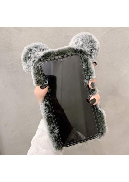 iPhone 13 Mini Için Peluş Kürklü Kılıf, Bling Glitter 3D Elmas Ilmek Kamera Koruma Kapağı ile Bulanık Kabarık Top Tavşan Kürk Saç Sevimli Karikatür Ayı Kulak (Yurt Dışından) fırsatları