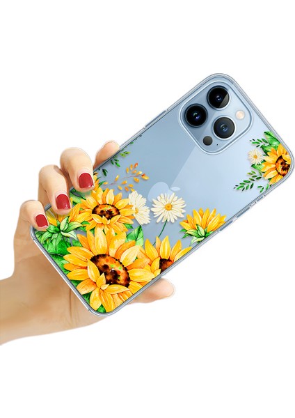 iPhone 13 Pro Max ile Uyumlu Çiçekli Kılıf,girl Kadınlar Için,darbeye Dayanıklı Şeffaf Çiçek Desenli Sert Arka Kapak iPhone 13 Pro Max Için 6,7 Inç 2021-AYÇIÇEĞI&KELEBEK (Yurt Dışından)