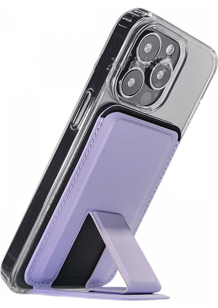 Cep Telefonu Sehpası,2'si 1 Arada Manyetik Deri Cüzdan Telefon Sehpası,katlanabilir Kart Tutucu,ayarlanabilir Görüş Açıları ve Yeniden Kullanılabilir Yapışkan,tutulabilen Ince Tasa (Yurt Dışından)