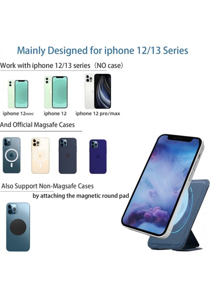 Cep Telefonu Sehpası,2'si 1 Arada Manyetik Deri Cüzdan Telefon Sehpası,katlanabilir Kart Tutucu,ayarlanabilir Görüş Açıları ve Yeniden Kullanılabilir Yapışkan,tutulabilen Ince Tasa (Yurt Dışından) fiyatları