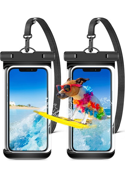 Syncwire Su Geçirmez Telefon Kılıfı, 2 Paket Ipx8 Evrensel Su Geçirmez Kılıf Sualtı Kuru Çanta iPhone ile Uyumlu 13 12 Pro Max Se2 11 Pro Xr x 8 7 6s Plus Galaxy S21 S10 Note 10 Go (Yurt Dışından)