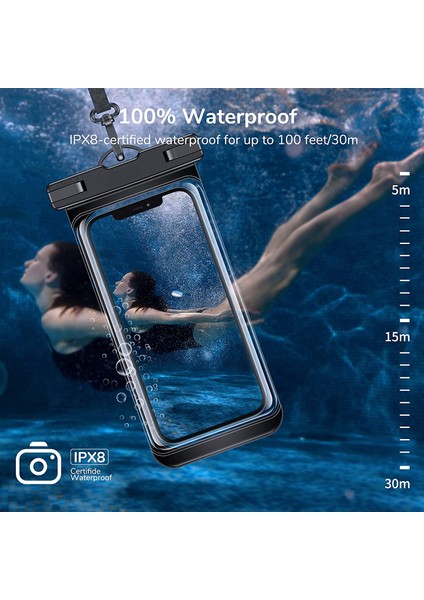 Syncwire Su Geçirmez Telefon Kılıfı, 2 Paket Ipx8 Evrensel Su Geçirmez Kılıf Sualtı Kuru Çanta iPhone ile Uyumlu 13 12 Pro Max Se2 11 Pro Xr x 8 7 6s Plus Galaxy S21 S10 Note 10 Go (Yurt Dışından) fiyatları