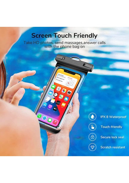 Syncwire Su Geçirmez Telefon Kılıfı, 2 Paket Ipx8 Evrensel Su Geçirmez Kılıf Sualtı Kuru Çanta iPhone ile Uyumlu 13 12 Pro Max Se2 11 Pro Xr x 8 7 6s Plus Galaxy S21 S10 Note 10 Go (Yurt Dışından) modelleri