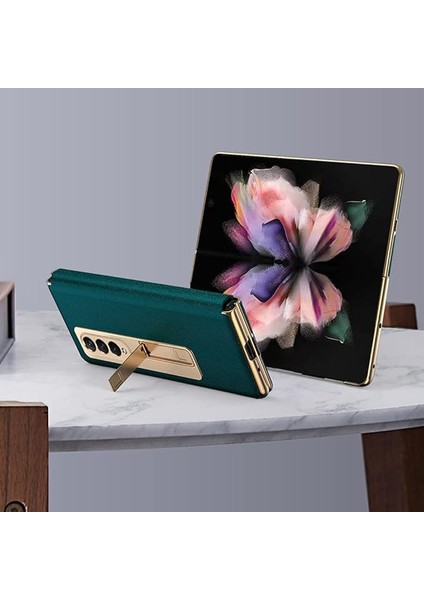 Samsung Galaxy Z Fold 3 Için Kılıf Lüks Deri Hibrit Kaplama Pc ve Kickstand Kapaklı Samsung Galaxy Z Fold 3 5g 2021 Için Darbeye Dayanıklı Koruyucu Katlama Kılıfı (Mor) (Yurt Dışından) modelleri