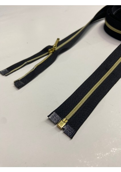 Ferace Fermuarı Ince Diş 100 cm Siyah Gold Diş modelleri