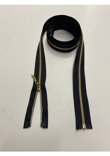 Ferace Fermuarı Ince Diş 100 cm Siyah Gold Diş fırsatları
