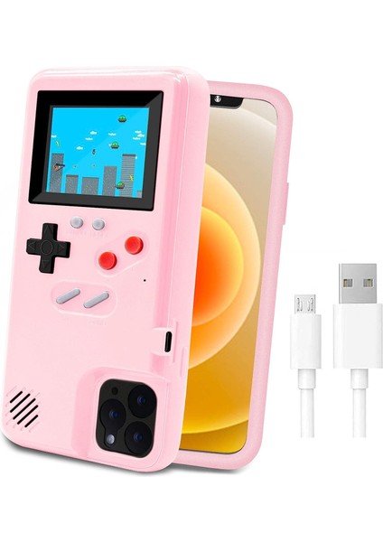 iPhone Için Oyun Konsolu Kılıfı, 36 Küçük Oyunlu Retro Koruyucu Kapaklı Kendi Kendine Çalışan Kılıf, Tam Renkli Ekran, iPhone 12PROMAX Için Darbeye Dayanıklı Video Oyunu Kılıfı (Yurt Dışından)