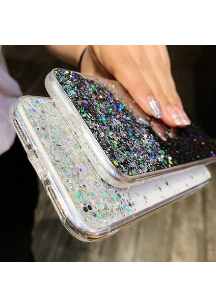 iPhone 13PRO Max ile Uyumlu Parıltılı Kılıf Kadın Kızlar Için Şeffaf Bling Kılıfı Parlayan Işıltı Lüks Moda Yıldızları Tasarımı iPhone 13PROMAX, Siyah Için Ultra Ince Yumuşak Tpu K (Yurt Dışından) fiyatları