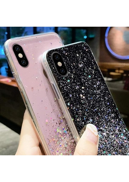 iPhone 13PRO Max ile Uyumlu Parıltılı Kılıf Kadın Kızlar Için Şeffaf Bling Kılıfı Parlayan Işıltı Lüks Moda Yıldızları Tasarımı iPhone 13PROMAX, Siyah Için Ultra Ince Yumuşak Tpu K (Yurt Dışından) modelleri