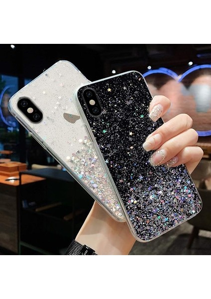 iPhone 13PRO Max ile Uyumlu Parıltılı Kılıf Kadın Kızlar Için Şeffaf Bling Kılıfı Parlayan Işıltı Lüks Moda Yıldızları Tasarımı iPhone 13PROMAX, Siyah Için Ultra Ince Yumuşak Tpu K (Yurt Dışından) fırsatları