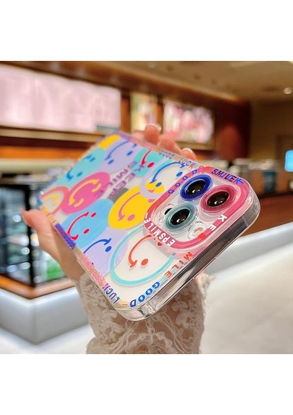 Sevimli Gülümseme Yüz Telefon Kılıfı iPhone ile Uyumlu 11 Pro Max Lens Koruma Darbeye Dayanıklı Moda Yumuşak Tpu Temizle Gülen Kapak Kılıf Kadınlar Için Kız Renkli (Yurt Dışından) fırsatları