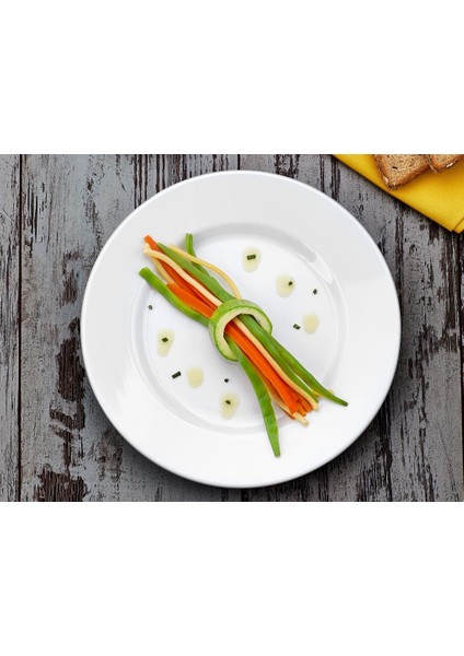 Hitit Arya Klasik Melamin Pasta Tatlı Dondurma Servis Tabağı 6 Parça 19 cm Beyaz