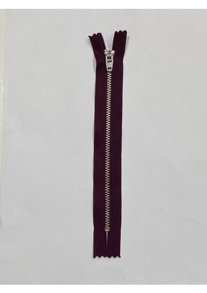 Kot Pantolon Fermuarı / Demir Diş Pantolon Fermuarı / Mürdüm 18 cm