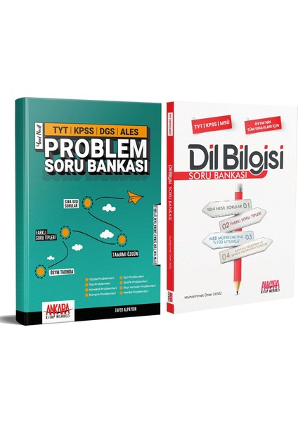 Ankara Kitap Merkezi Dil Bilgisi ve Problemler Soru Bankası Seti 2 Kitap