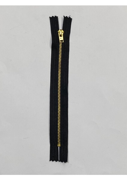 Kot Pantolon Fermuarı / Demir Diş Pantolon Fermuarı / Siyah Gold Diş 16 cm