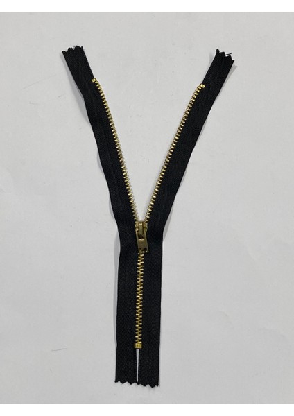 Kot Pantolon Fermuarı / Demir Diş Pantolon Fermuarı / Siyah Gold Diş 16 cm