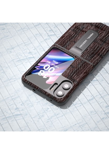 Oppo Find N2 Flip Için Darbeye Dayanıklı Telefon Kılıfı - Kahverengi (Yurt Dışından) indirimleri