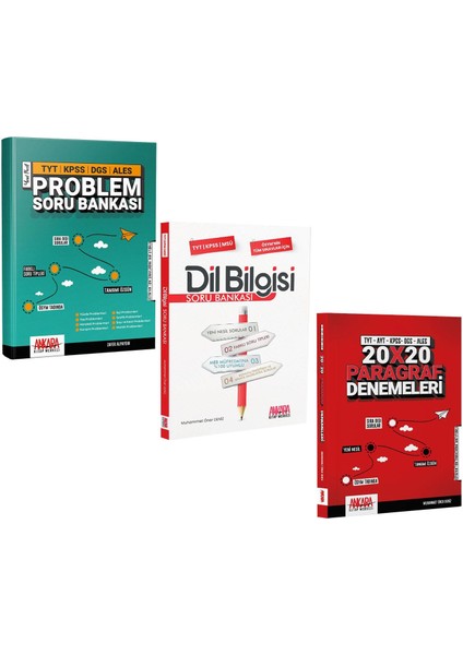 Ankara Kitap Merkezi Dil Bilgisi Problemler Soru ve Paragraf Deneme Seti 3 Kitap