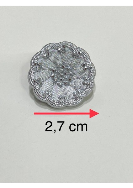 Italyan Model Trençkot, Kaban ve Mont Düğmesi Takımı 4'lü Set Gümüş 2,7 cm