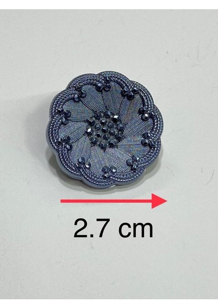 Italyan Model Trençkot, Kaban ve Mont Düğmesi Takımı 4'lü Set Indigo 2,7 cm