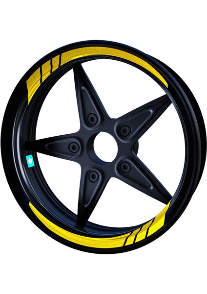 Reflektif Koyu Sarı Moto Gp Iç Jant Şeridi Sticker Çınar Extreme