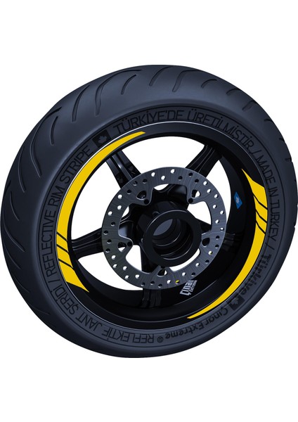 Reflektif Koyu Sarı Moto Gp Iç Jant Şeridi Sticker Çınar Extreme fiyatları