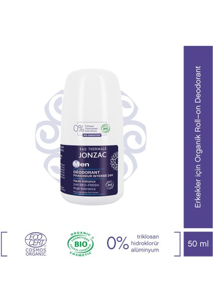 Eau Thermale Jonzac Erkekler İçin Organik Roll–On Deodorant 50 ml