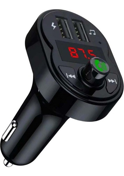 C615  3.1A Çift USB & Şarj  Flash Bellek Girişi  Bluetooth Fm Transmitter