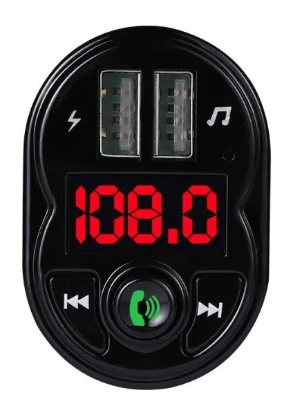 C615  3.1A Çift USB & Şarj  Flash Bellek Girişi  Bluetooth Fm Transmitter