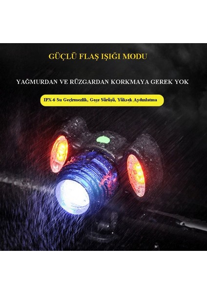 1200 Lümen Şarj Edilebilir IP65 Su Geçirmez Zoomlanabilir 4 Mod Bisiklet Farı Kafa Lambası 1800 Mah