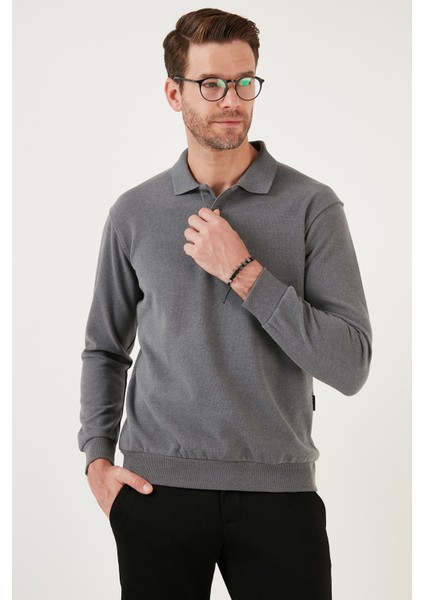 Pamuk Karışımlı Regular Fit Polo Yaka Kazak Erkek Kazak 456223