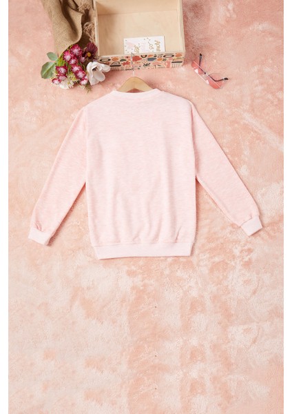 Pembe Dantelli Lale Nakışlı Kız Çocuk Sweatshirt 16769 fırsatları