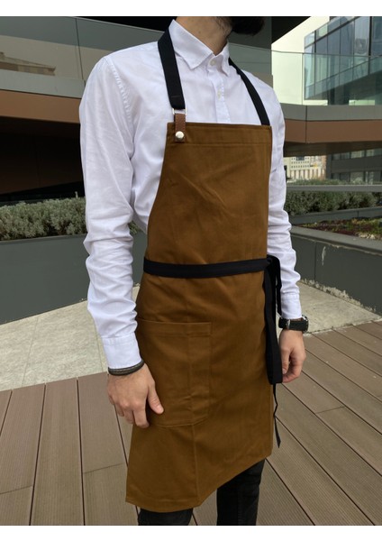 Unisex Aşçı Önlüğü Cepli Mutfak Önlüğü Barista Şef Önlüğü-Luxury Series