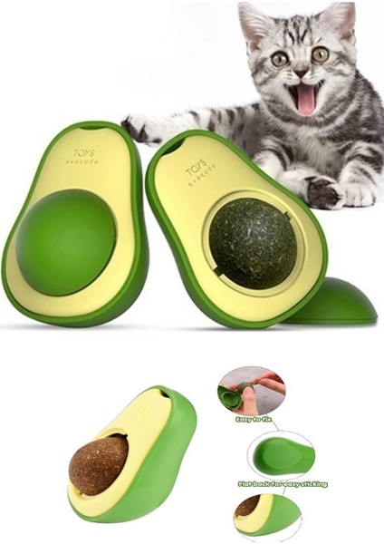 Avakado Kedi Naneli Catnip 360 Derece Dönebilen Yalama Oyun Topu