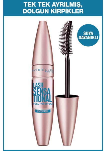 Lash Sensational Yelpaze Etkili Suya Dayanıklı Siyah Maskara & Maybelline Mini Matte Ink modelleri