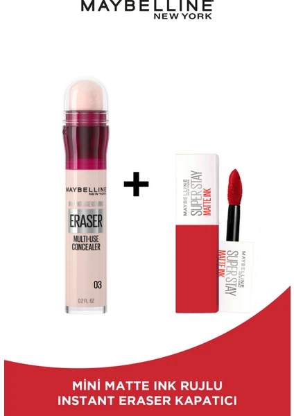 Maybelline New York İnstant Anti Age Eraser Kapatıcı - 03 Fair & Mini Matte Ink