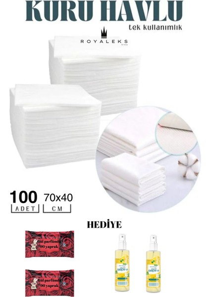 100 Adet Tek Kullanımlık Havlu Hasta Bakım Bebek Bakım Manikür Pedikür Havlusu Hediyeli