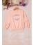 Somon Renkli Kalp Desenli Payetli Kız Çocuk Sweatshirt 16694 1