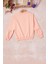 Somon Renkli Kalp Desenli Payetli Kız Çocuk Sweatshirt 16694 4